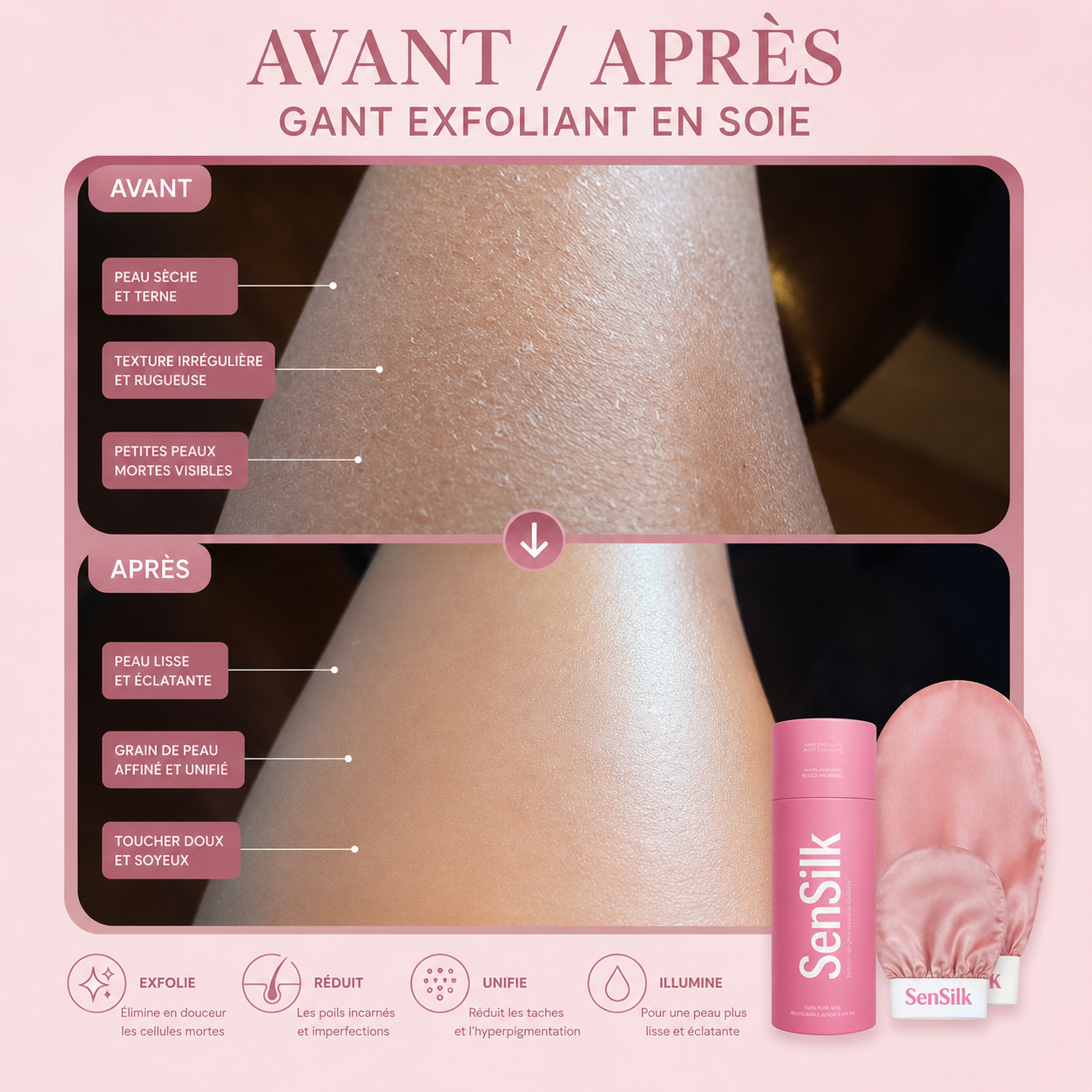 Gant Exfoliant en Soie Turque CORPS – Peau Douce & Lumineuse