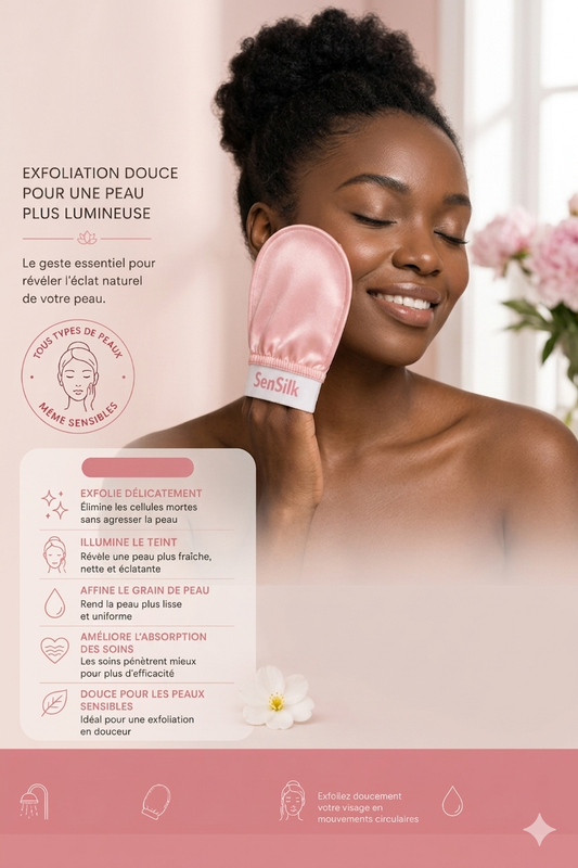 ✨ Gant Exfoliant en Soie VISAGE
