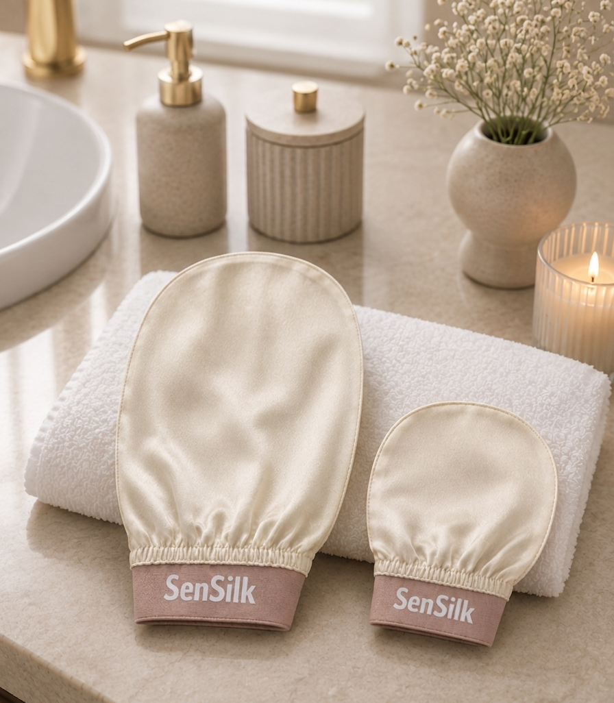 Gant Exfoliant en Soie Turque CORPS  – Peau Douce & Lumineuse