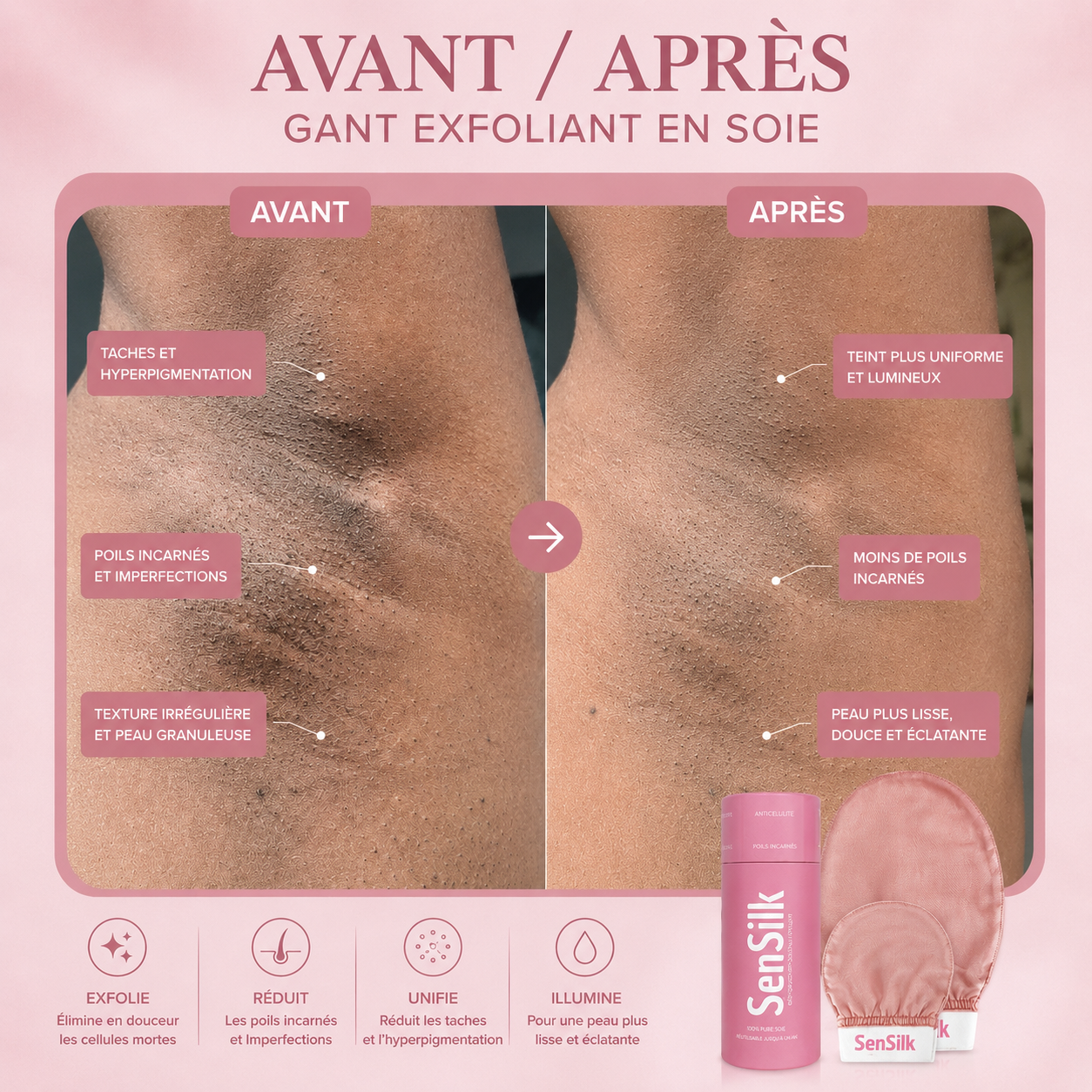 Gant Exfoliant en Soie Turque CORPS  – Peau Douce & Lumineuse